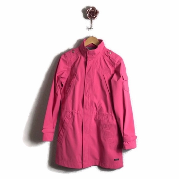 Athleta Pink Berry Full Zip Cinch Waist Trench Coat Small - Picture 1 of 8